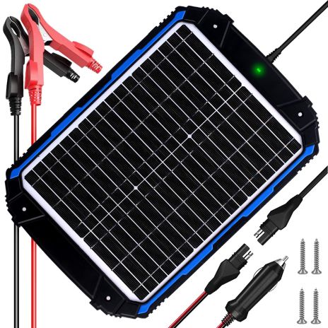 20W 12V Solar Battery Trickle Charger Built-in Intelligent MPPT Controller Charging Kits for Car Marine RV Trailer Boat Automotive