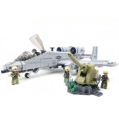 US Air Force A10 Military Fighter Jet Warthog Plane Building Blocks Model Set