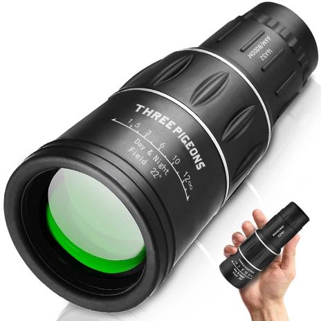 ThreePigeons™ 16X52 Monocular Telescope High Powered for Adults