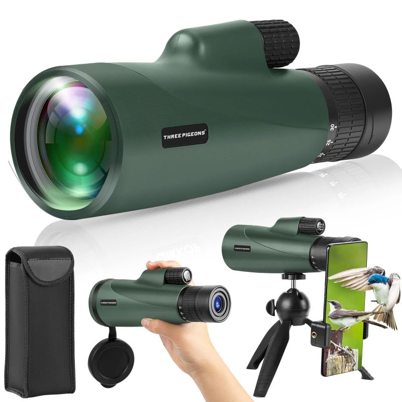 ThreePigeons™ High Power Monocular Telescope for Smartphone with Tripod