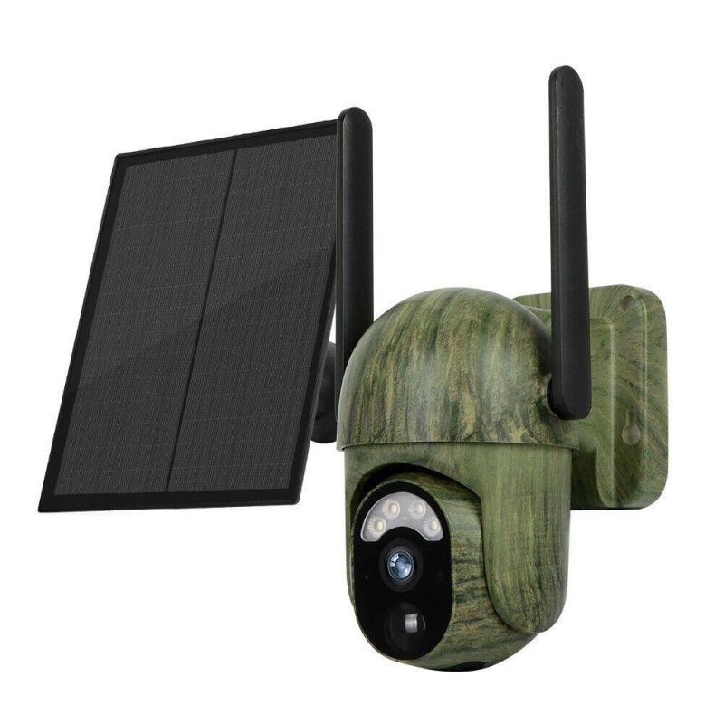 ThreePigeons™ 4G LTE Cellular 2K Solar Security Camera Wireless 3MP PTZ WiFi Camera Camouflage