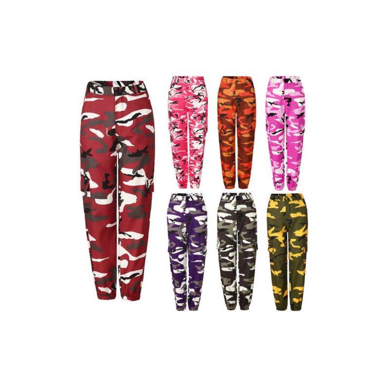 ThreePigeons™   Women Camouflage Cargo Trousers