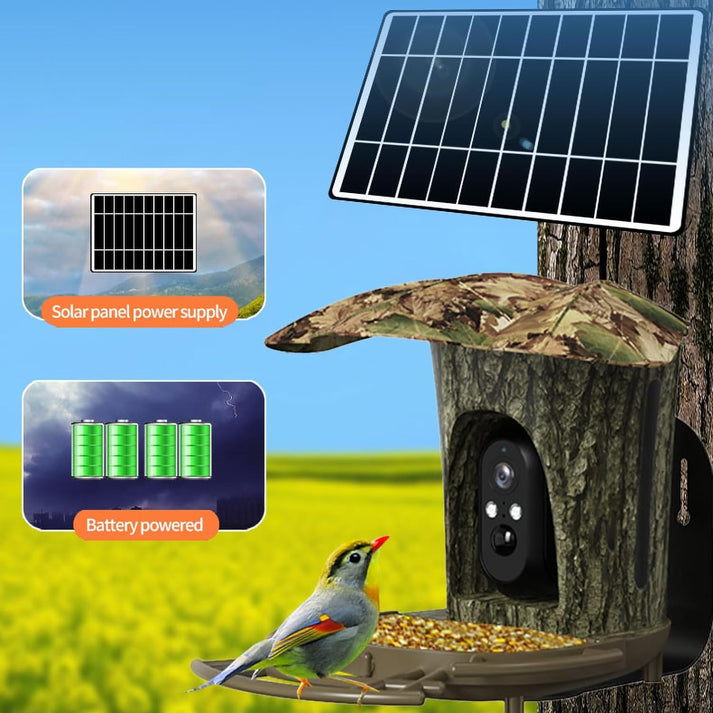 ThreePigeons™ Smart Bird Feeder Camera with Solar Panel - 1080P HD Camera