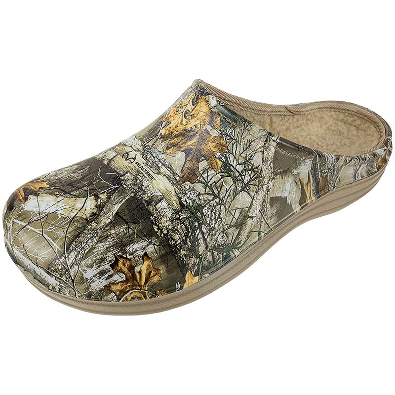 Camo Mens Lined Clog with Sherpa Lining