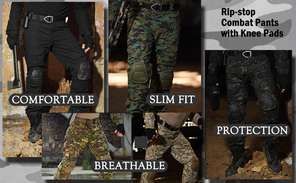 ThreePigeons™ Men's Tactical Military Pants with Knee Pads